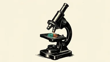 Rapport Therapeutics (RAPP) under analyst coverage: a stylized microscope focuses on a single pharmaceutical capsule.
