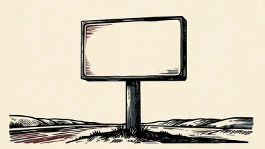AutoNation dealership signpost with a downward arrow beside it.
