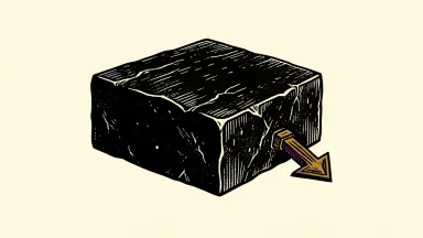 Blackstone price target cut: a black stone block with a downward arrow beside it.