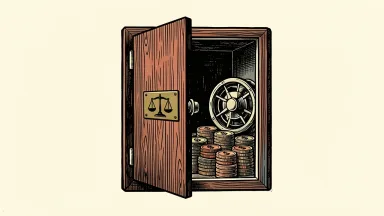 Chemung Financial coverage initiated with a bank vault door and balanced scale.