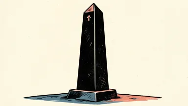 Aspen Neuroscience files for Nasdaq listing; a dark obelisk with an upward arrow represents the listing application.