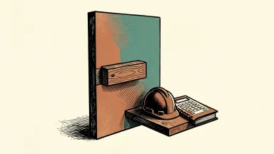 Halliburton appoints a new director; a wooden block is added to a board with a safety helmet and ledger nearby.