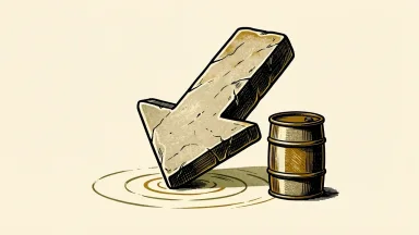 Inflation expectations drop to a 21-month low, shown as a stone arrow pointing down next to an oil barrel.