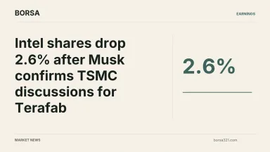 BORSA news cover: Intel shares drop 2.6% after Musk confirms TSMC discussions for Terafab