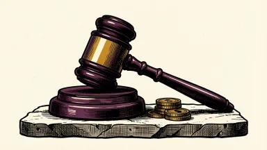 The Baldwin Group is represented by a bronze gavel and gold coins, indicating a downgrade.