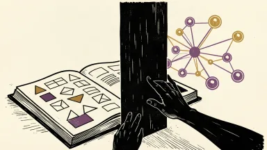An illustration showing human hands placing a solid barrier between a student's notebook and a cluster of digital nodes to represent data protection.