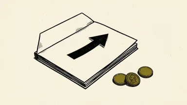 Humana receives an upgrade as an upward arrow rises from a folder beside plain coin discs.