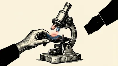 Rapport Therapeutics initiated at Buy by Guggenheim: a large microscope focuses on a single medicinal capsule on a stone base.