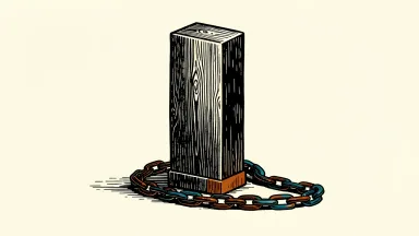 Option Care Health remains an independent company: a single sturdy pillar stands alone with a disconnected chain lying on the ground.