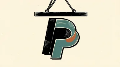 PayPal Holdings price target cut by Barclays: the PayPal monogram under pressure from a heavy black bar being lowered from above.