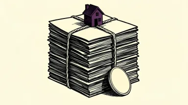 Better Home & Finance's loan volume is shown as a stack of mortgage documents with a house paperweight.