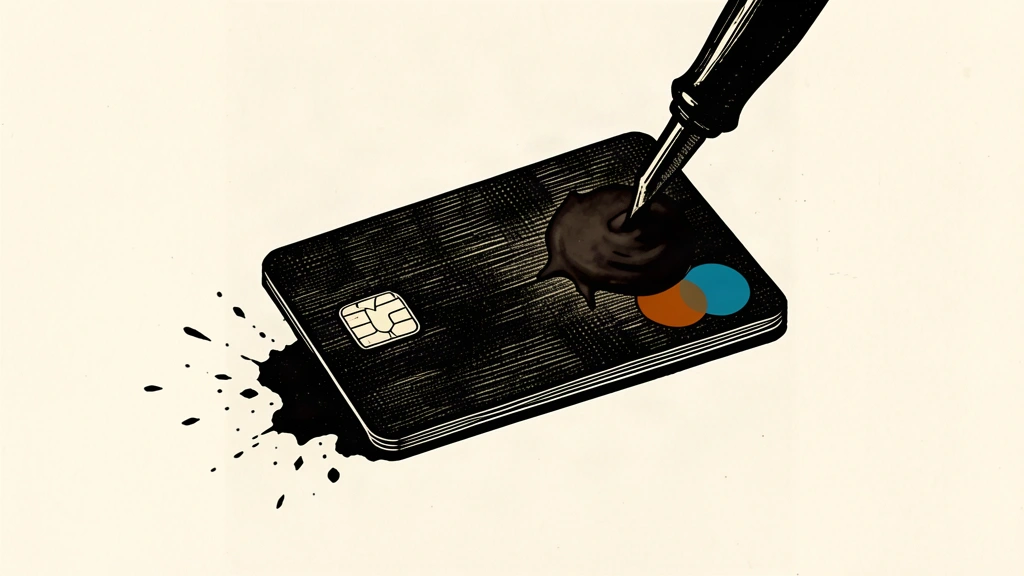 A heavy weight presses down on one end of a credit card, causing the other end to tilt upward.
