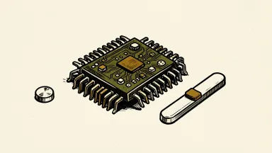 Microchip Technology introduces turnkey touch controllers; a microchip with a dial and slider beside it.