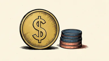 Goldman Sachs quarterly expenses rise, shown by a gold coin with a dollar sign and a growing stack of coins.