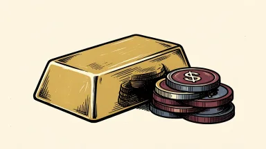 Equinox Gold's quarterly production and sales are represented by a gold ingot and a pile of gold coins.