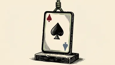 Flutter Entertainment upgraded to Buy: a large playing card stands tall as a heavy weight is lifted away from it.