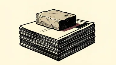 Paychex stock target lowered by BMO Capital Markets: a heavy stone block rests on a stack of payroll checks.
