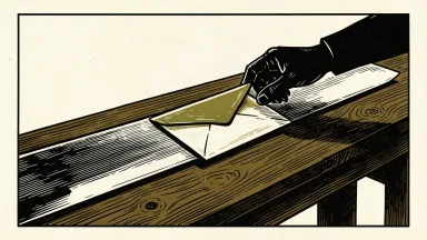 FirstEnergy Ohio utilities seeking renewable energy credits: a hand places a bid envelope onto a large wind turbine blade resting on a table.