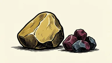 SSR Mining's acquisition of Roxmore Resources is shown as a gold nugget adjacent to a rock cluster.