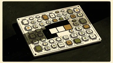 A silicon microchip wafer with several missing squares, representing the deepening selloff in chip stocks.