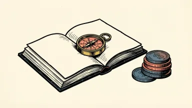 Pearson's stock outlook is depicted as a closed book with a compass and coins, suggesting a cautious, uneventful stance.