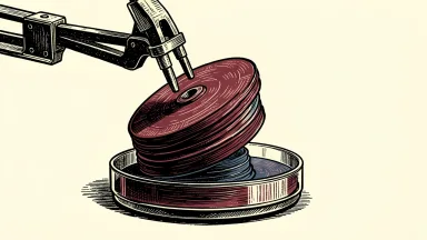 Neogen lifts its fiscal 2027 guidance: a stack of laboratory test films inside a petri dish is being raised at one end by a metal clamp.