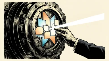 Bank of America's new CashPro tool for corporate treasury: a hand adjusts glowing digital tiles inside an open bank vault to optimize payment flows.