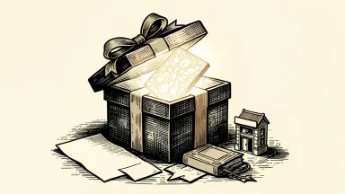 Gartner survey on GenAI holiday shopping: a glowing geometric tile rises from a festive gift box alongside a traditional paper shopping list.