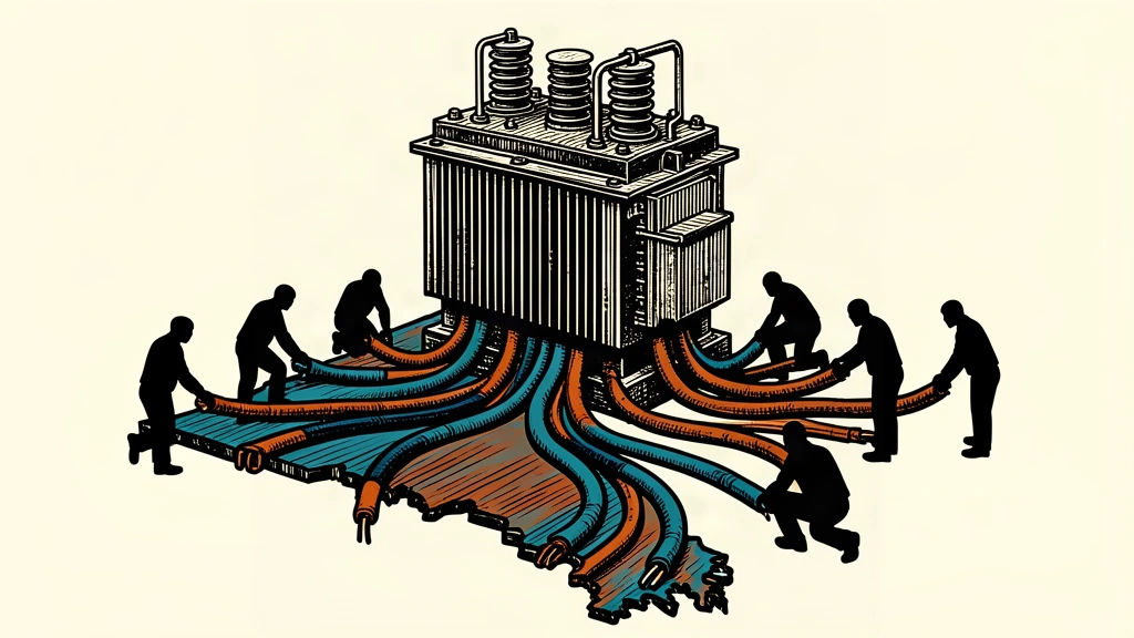 A large electrical transformer with cables forming the outline of Mississippi, representing a major manufacturing expansion.