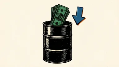 ExxonMobil's Q3 outlook shows a barrel of oil with rising cash for margin gains and a downward liquid arrow for price headwinds.