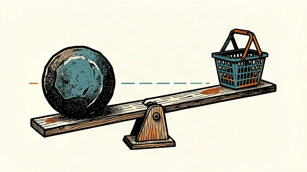 A wooden balance scale shows a weight resting slightly below a target line, representing a miss in inflation expectations.