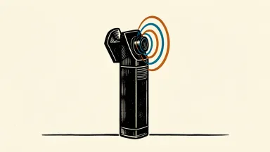 IRulya Therapeutics focuses on pulmonary disease: a stylized medical inhaler with geometric rings emerging from the mouthpiece on ivory paper.