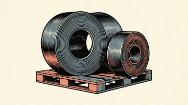 Cleveland-Cliffs steel shipments are represented by a large steel coil on a pallet with a smaller coil beside it.