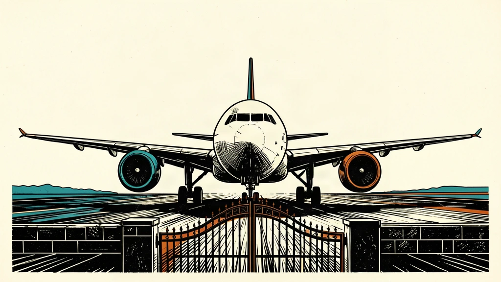 An illustration of a long commercial jet positioned on a runway in front of an open gate, symbolizing the completion of testing and the path to certification.