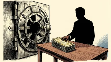 PagSeguro and StoneX insider transactions: an anonymous hand places a stack of share certificates on a table next to an open vault door.