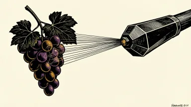 Analog Devices and Moët Hennessy AI wine tech: a geometric sensor probe scans a cluster of grapes to reveal a digital chemical signature.
