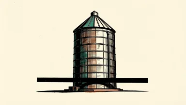 Tronox Holdings price target cut by Goldman Sachs: a large industrial chemical silo with a heavy horizontal bar positioned low against its side.