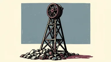 Sunshine Silver Mining advances its mine restart: a tall steel mining headframe stands over a pile of raw silver ore.