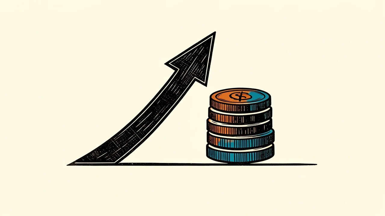 Zscaler price target raised to $265 by Citizens, depicted as an upward arrow beside a stack of coins.