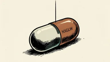 NexGel warrants resume trading, depicted as a gel capsule with a ticker symbol and a rising line.