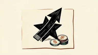 Humana's Medicare Advantage contract upgrade is shown as an upward arrow through a star with coins at its base.