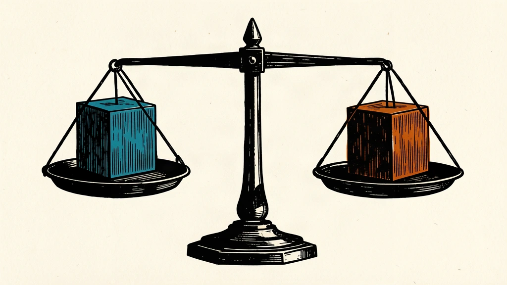 A perfectly balanced scale with two identical blocks, representing the unchanged interbank rate.