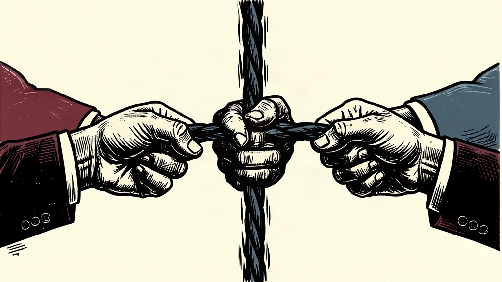 Two hands from opposite sides grip a vibrating cable to hold it steady.