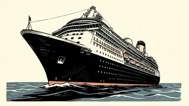 Carnival Cruise shares surge: a large cruise ship rising steeply at an upward angle from the water.