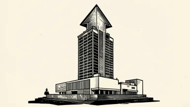 Red Rock Resorts price target raised by Barclays: a stylized resort tower lifted by a large upward-pointing arrow.