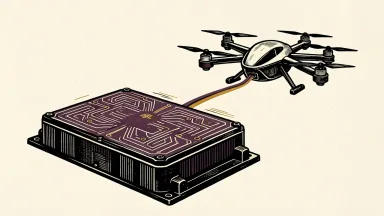 Skyworks Solutions Si829x gate driver for electric vehicles: a large power inverter module connected to a sleek electric aircraft.