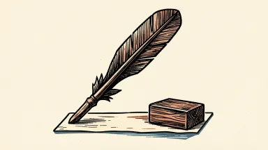 Alignment Healthcare price target cut depicted by a downward-pointing arrow beside a tilted block.