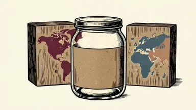 Kraft Heinz reorganizes into three segments, shown as a jar with three continent-shaped blocks behind it.