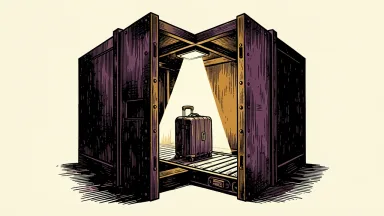 Leidos and Altaris form a joint venture for Analogic security screening: two interlocking plates merge to form a security scanner tunnel as a suitcase passes through.