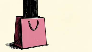 Klarna Group price target cut by TD Cowen: a heavy black pillar being lowered onto a pink shopping bag.